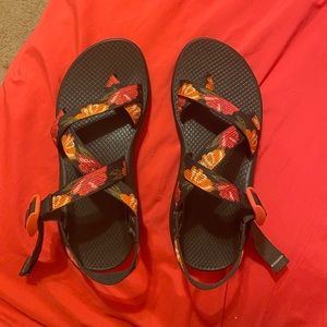 Pink and Orange Floral Chacos “Pink Flower Hibiscus” Chaco Women’s Size 8